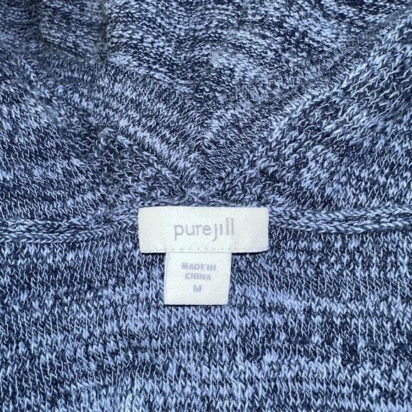 J. Jill PureJill Womens Linen Blend Sweater Cardigan Duster Length Blue Medium - Picture 5 of 10